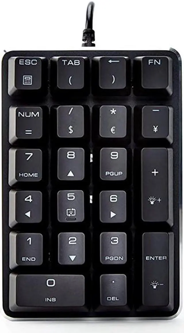 Alt view image 5 of 7 - Mechanical Numeric Keypad GATERON Red Switch Wired Ice Blue Backlight Gaming Keypad 21 Keys Mini Numpad Portable Keypad Extended Layout Black Magicforce