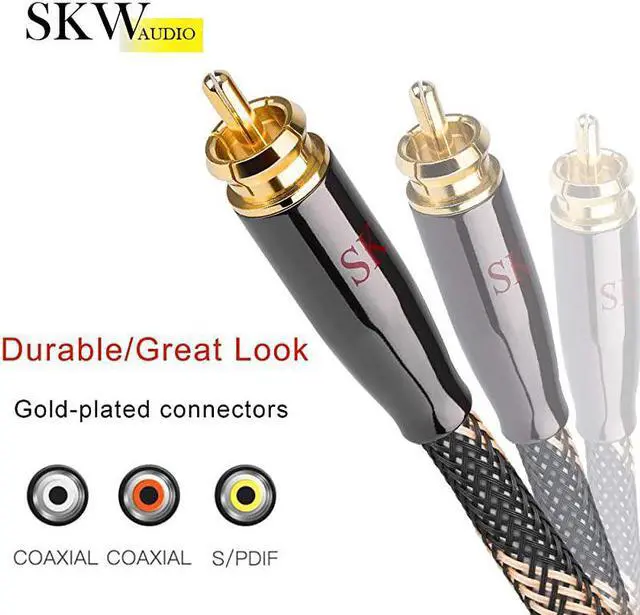 Alt view image 3 of 7 - RAC to RCA Subwoofer CableMultiple Shield with Single Crystal Copper for HiFi Systems98ft3MBlack