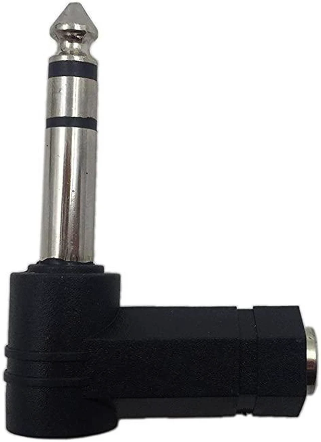 Alt view image 4 of 7 - Right Angle 1/4 Male to 1/8 Female Adapter, 90 Degree 6.35mm 3 Pole Male to 3.5mm Female Stereo TRS Headphone Audio Converter Connector(2-Pack)