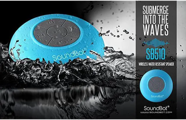 Alt view image 4 of 7 - SB510 HD Water Resistant Bluetooth 30 Shower Speaker Handsfree Portable Speakerphone with Builtin Mic 6hrs of Playtime Control Buttons and Dedicated Suction Cup for ShowersGryBLK