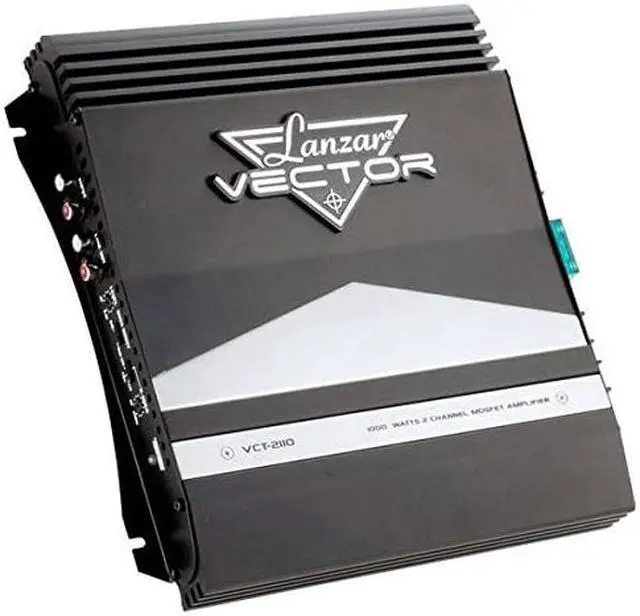 Main image of 2Channel High Power MOSFET Amplifier Slim 1000 Watt Bridgeable Mono Stereo 2 Channel Car Audio Amplifier w Crossover Frequency and Bass Boost Control RCA input and Line Output  VCT2110BLACK
