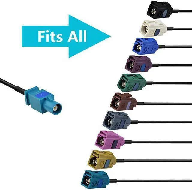 Alt view image 6 of 7 - Universal Vehicle Car Stereo FM AM Radio Antenna Adapter Cable 2Pack Fakra Z Male Female to DIN Plug Connector Cable for Car Stereo Audio HD Radio Head Unit CD Media Player Receiver