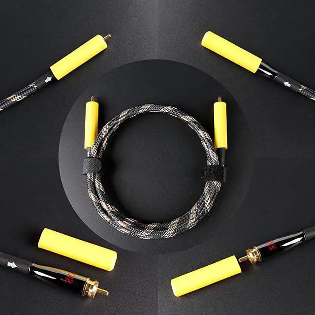 Alt view image 6 of 7 - RAC to RCA Subwoofer CableMultiple Shield with Single Crystal Copper for HiFi Systems98ft3MBlack