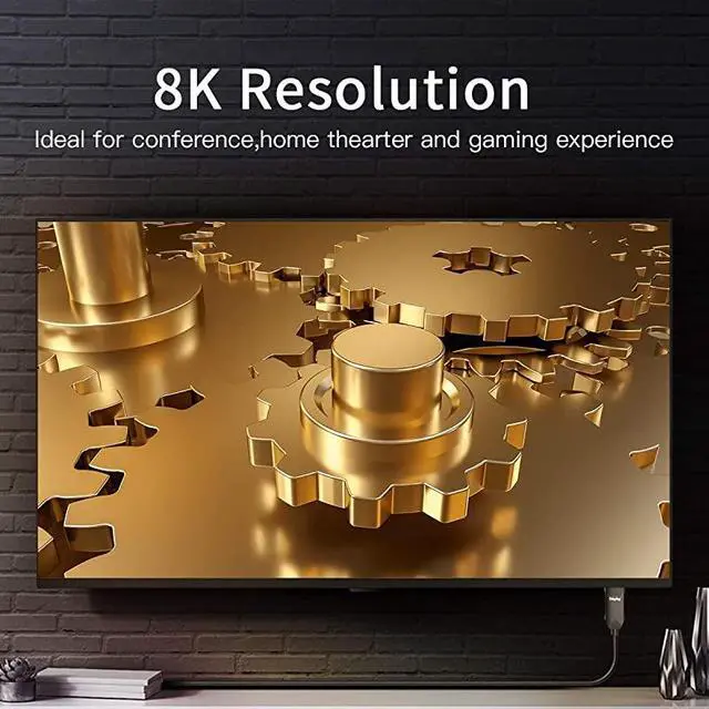 Alt view image 7 of 7 - DP Fiber Cable 50ft,  Displayport Fiber Optic Cable High Speed 32.4 Gbps 8K@60Hz 4K@165Hz 2K@144Hz DP1.4, Fiber DP to DP Cable Slim and Flexible, Gold Plated Connector, Displayport Fiber Cable