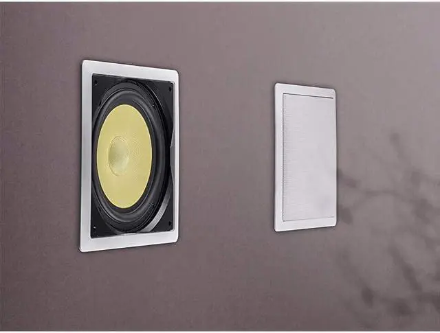 Alt view image 6 of 6 - Fiber In-Wall Speaker - 10 Inch (Each) 300W Subwoofer, Easy Installation And Paintable Grill - Caliber Series