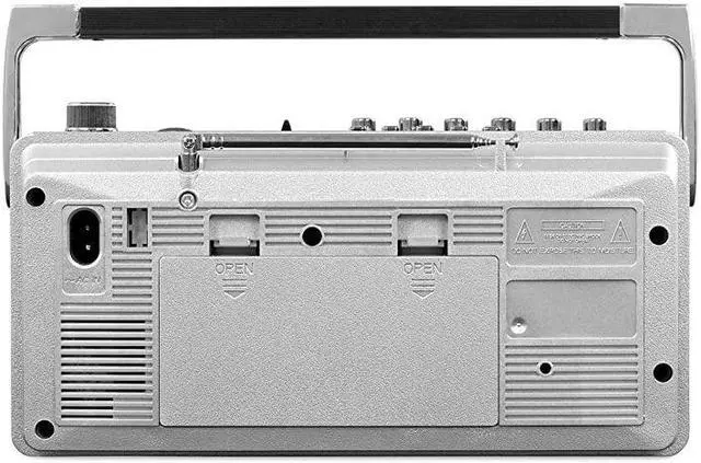 Alt view image 4 of 4 - VBB25SLV Mini Bluetooth Boombox with Cassette Player Recorder and AmFM Radio Silver