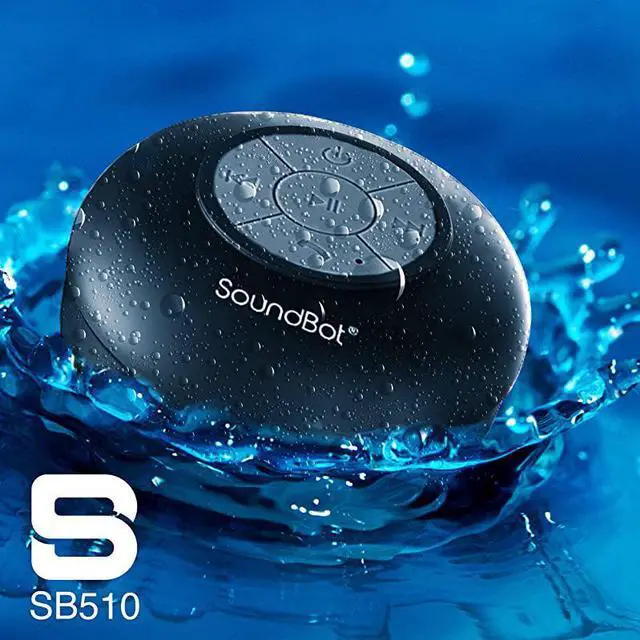 Alt view image 3 of 7 - SB510 HD Water Resistant Bluetooth 30 Shower Speaker Handsfree Portable Speakerphone with Builtin Mic 6hrs of Playtime Control Buttons and Dedicated Suction Cup for ShowersGryBLK