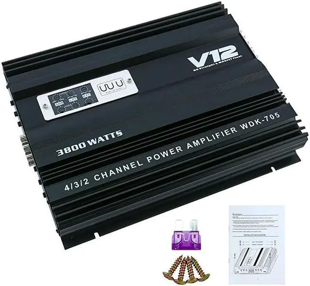 Alt view image 2 of 7 - Channel High Power Amplifier Slim Stereo Channel Car Audio Stereo Amplifier Amp Ohm
