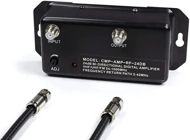 Alt view image 4 of 7 - 24db Distribution Amplifier | Digital TV Antenna Booster Signal Amplifier Adjustable BoostGain NTSC ATSC FM UHF VHF 1000 MHz Includes RG6 Coaxial Cable