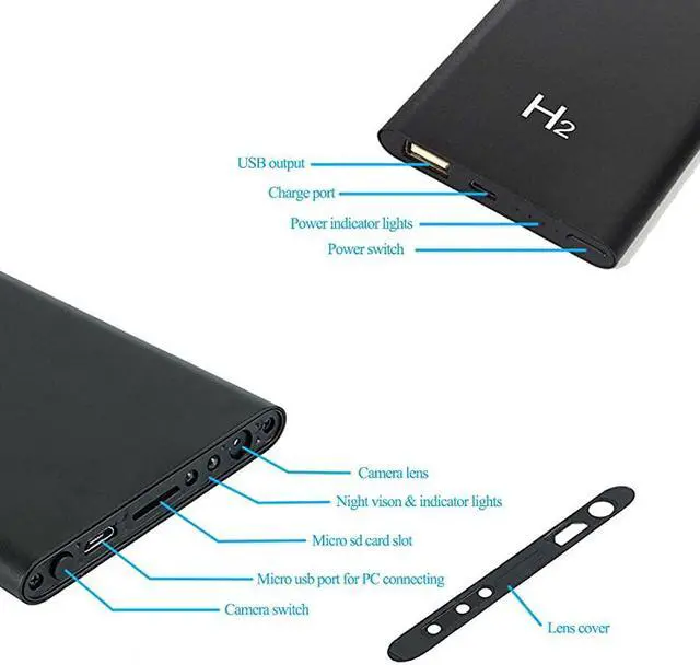 Alt view image 6 of 6 - HD 1080P 5000mAh Portable Hidden Power Bank Camera Nanny Cam 10 Hours Continuous Video Recording Perfect Mini Security Spy Camera for Home and Office and Outdoor No WiFi Function