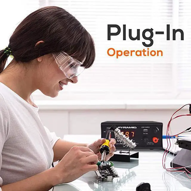 Alt view image 4 of 7 - Universal Compact Bench Power Supply 4 Amp Regulated Benchtop ACDC Converter Power Supply for CB Radio HAM w 120240V AC Switchable to 15V15 Volt DC USB Digital LCD Display  PSV40U