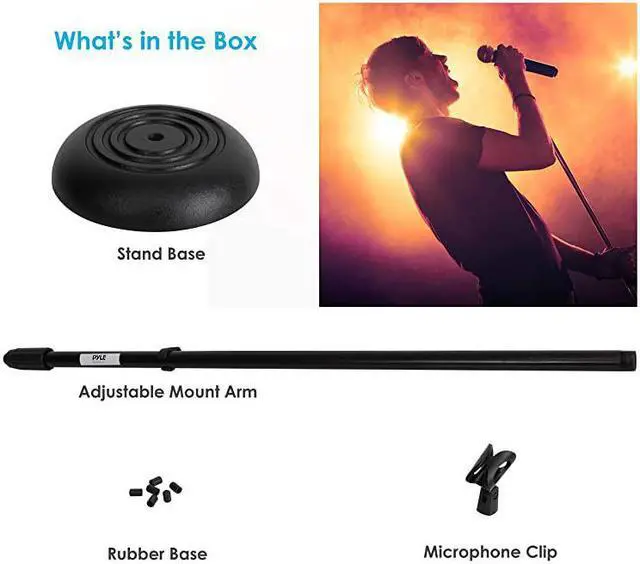 Alt view image 7 of 7 - Stand Universal Mic Mount with Heavy Compact Base Height Adjustable 28 5 ft PMKS5