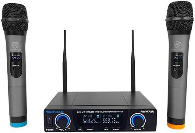 Main image of 1 RWM72U Dual UHF Wireless Handheld Microphone System Digital Display XLR Connector