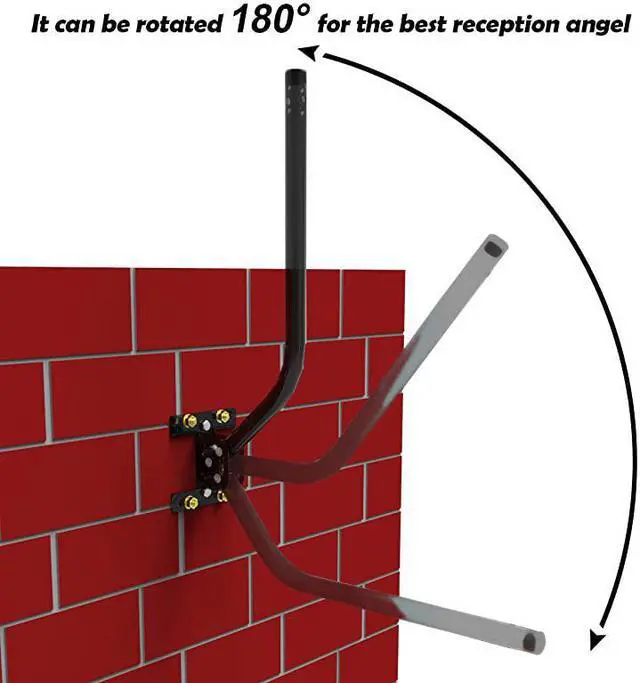 Alt view image 6 of 7 - Adjustable AtticOutdoor Antenna amp Weather Station Mounting Pole Universal Mount Brackets Easy Installation Solid Structure Weather Proof 1quot Diameter165quot Arm Length