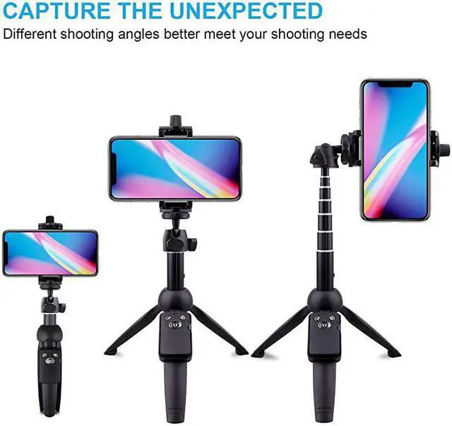 Alt view image 2 of 7 - Stick Tripod Bluetooth LATZZ 40 Inch Extendable Phone Tripod Monopod with Wireless Remote Shutter and Tripod Stand Compatible iPhone 11 ProXs MAXXRX88P77PGalaxy Note 8S10S9+S9 More