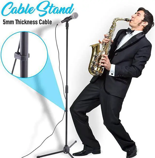 Alt view image 5 of 7 - Professional Handheld Dynamic Microphone Kit Unidirectional Vocal Wired Microphone wCarry Bag Metal Mic Stand HolderClip 164ft XLR Audio Cable to 14 Audio Connection  PDMIC88ST
