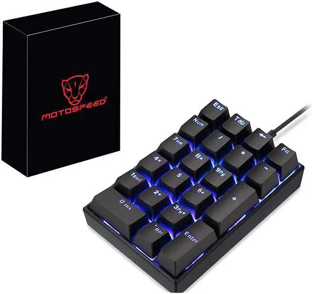 Alt view image 6 of 6 - K23 Mechanical Numeric Keypad Red Switch Wired 21 Keys Mini Numpad Portable Keypad Backlight Gaming Keypad Extended Layout for Cashier