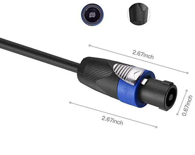 Alt view image 3 of 6 - Pro 50 Feet 12AWG Speakon to Speakon Cable Heavy Duty 50ft 12 Gauge Speaker Wire Cord with Twist Lock for Audio Amplifier Single