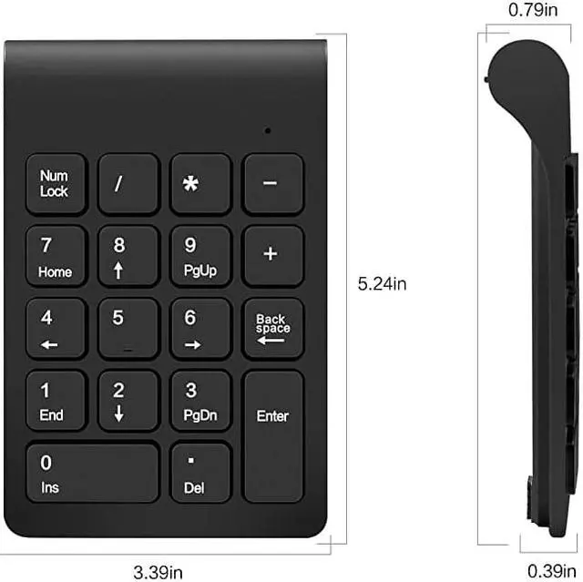 Alt view image 7 of 7 - Wireless Numeric Keypad  Mini 24G 18 Keys Number Pad Portable Silent Financial Accounting Numeric Keypad Keyboard Extensions with Wireless Mouse for Laptop PC Desktop NotebookBlack