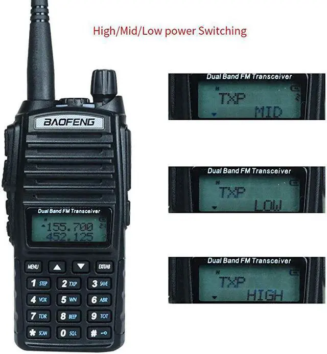 Alt view image 5 of 7 - Radio  UV82 8W High Power Ham Radio Dual Band Amateur Walkie Talkies Portable 2 Way Radio 2Pack