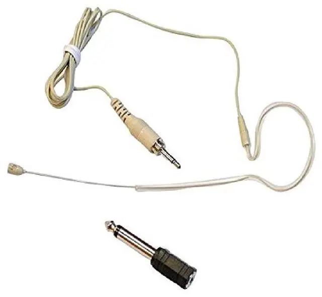 Main image of Over Ear Boom Microphone Headset Professional Hands Free Omnidirectional Wired Audio Condenser Microphone Headset w 35mm 14 Adapter 12m Cable and Windscreen  Pro PMEM1 Beige