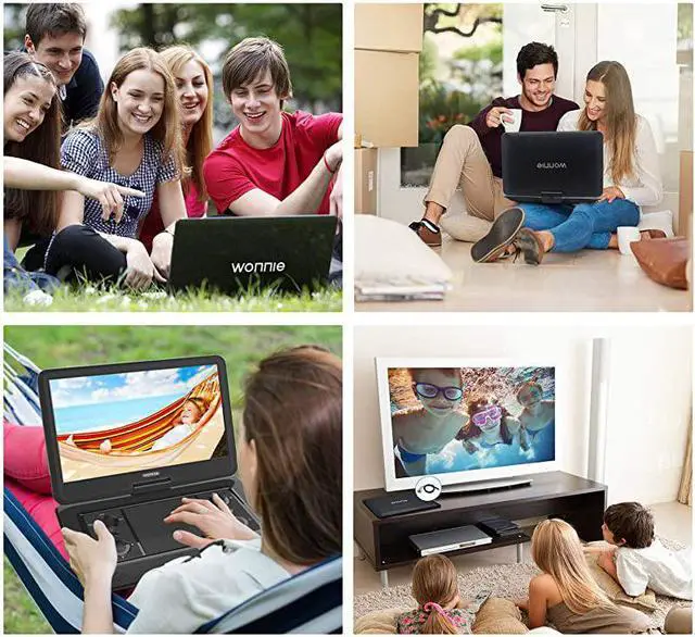 Alt view image 4 of 7 - 17.9’’ Large Portable DVD/CD Player with 15.6‘’ Swivel Screen, 1366x768 HD LCD TFT, 6 Hrs 5600mAH Rechargeable Battery, Regions Free, Support USB/SD Card/ Sync TV , High Volume Speaker
