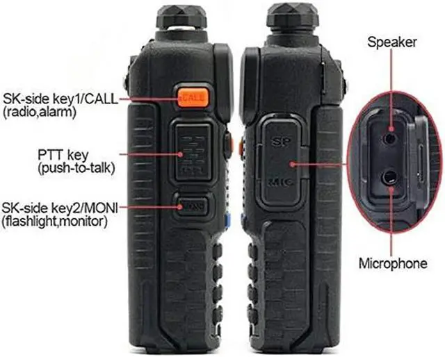 Alt view image 3 of 7 - UV5R Two Way Radio Dual Band 136174400480Mhz Walkie Talkie 1800mAh Liion Battery