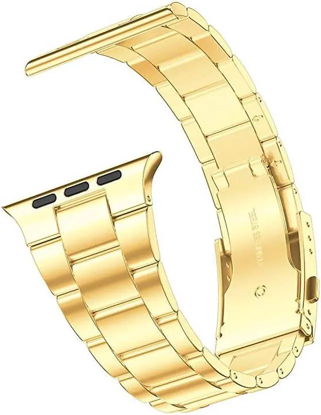 Main image of for Apple Watch Band 38mm 40mm 42mm 44mm SE Series 6 Series 5 4 3 2 1 Adjustable Business Stainless Steel Metal WristBand for Men Women Gold 40mm38mm