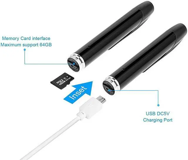Alt view image 5 of 7 - Hidden CameraSpy CameraSpy Pen 25 Hours Video Taking Battery Life 1080p HD Spy Camera Pen  Camera Pen with 32GB Memory for Business Conference and Security