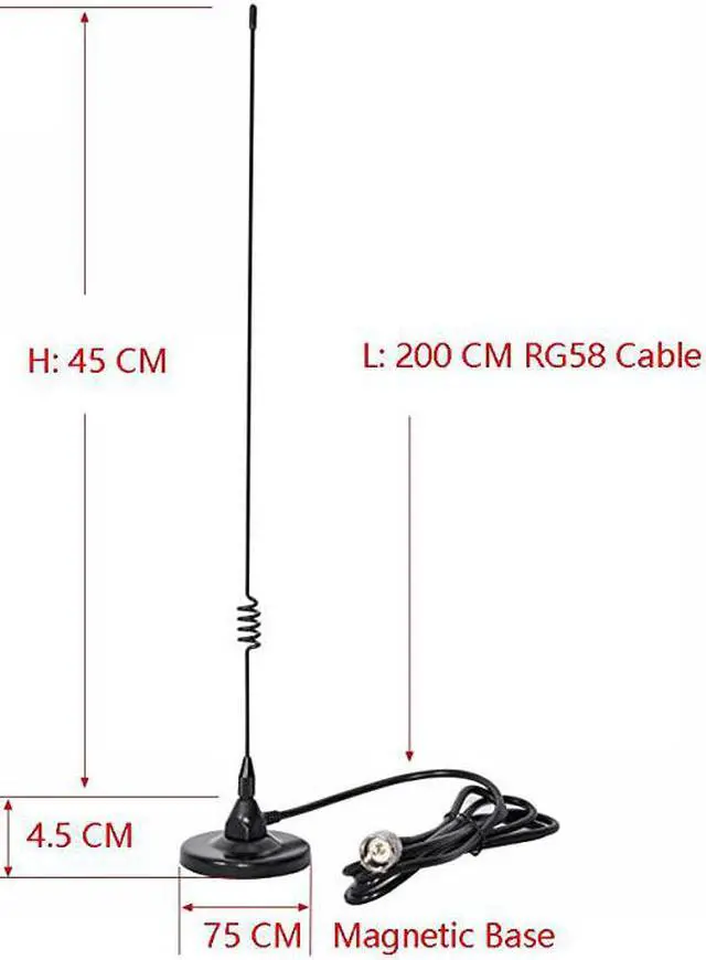 Alt view image 3 of 5 - Mobile Antenna 2m70cm VHFUHF Ham Radio 137149 437480 Mhz Magnet Base PL259 Connector 10 Ft RG58 Cable