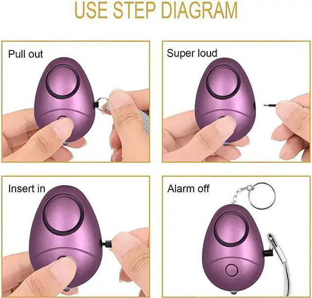 Alt view image 4 of 6 - Safe Sound Personal Alarm 6 Pack 140DB Personal Security Alarm Keychain with LED Lights Emergency Safety Alarm for Women Men Children Elderly