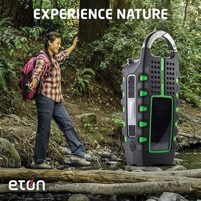 Alt view image 7 of 7 - Rugged Multipowered Portable Emergency Weather Radio amp Flashlight Green NSP101WXGR