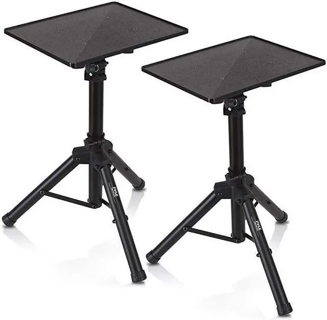 Main image of Universal Laptop Projector Tripod Stand 2 Pcs Computer Book DJ Equipment Holder Mount Height Adjustable Up to 52 Inches w 20 x 16 Plate Size Perfect for Stage or Studio Use  PLPTS4X2