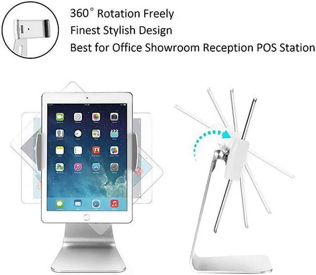 Alt view image 6 of 7 - Elegant Tablet Stand Aluminum iPad Stand Holder Desktop Kiosk POS Stand for 713 inch iPad Pro Air Mini Galaxy Tab Nexus Tablet Mount for Store Showcase Office Reception Kitchen Countertop