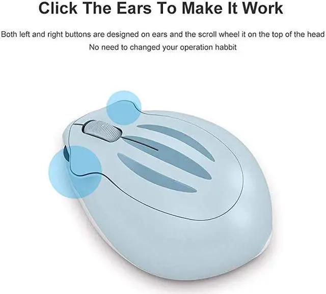 Alt view image 6 of 7 - Wireless Mouse Cute Hamster Shape Less Noice Portable Mobile Optical 1200DPI USB Mice Cordless Mouse for PC Laptop Computer Notebook MacBook Kids Girl Gift Blue