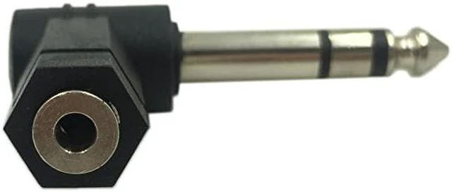 Alt view image 3 of 7 - Right Angle 1/4 Male to 1/8 Female Adapter, 90 Degree 6.35mm 3 Pole Male to 3.5mm Female Stereo TRS Headphone Audio Converter Connector(2-Pack)