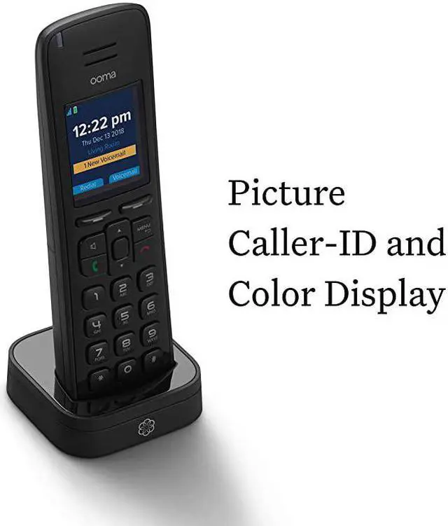 Alt view image 3 of 5 - HD3 Handset cordless phone with picture callerID and HD voice quality Works with  Telo VoIP free Internet home phone service