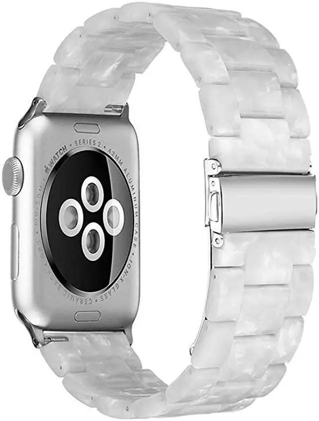 Alt view image 2 of 7 - Resin Strap Compatible with Apple Watch Band 38mm 40mm 42mm 44mm Series1 Series2 Series3 Series4 Series5,Ladies and Men Fashion Resin Watch Strap,iWatch Replacement Wristband