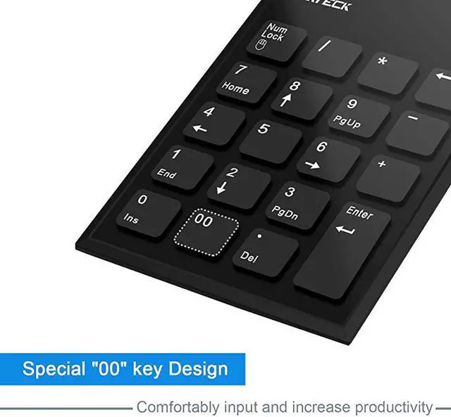 Alt view image 2 of 7 - Numeric Keypad Mouse Combo  24G Wireless Mini USB Number Pad Keyboard and Mouse Combo with USB Receiver for Laptop Desktop PC Notebook Just One USB Receiver