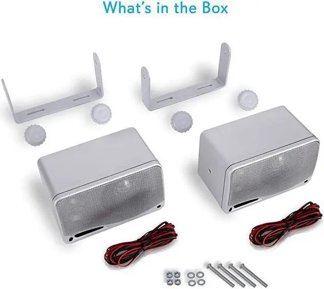 Alt view image 7 of 7 - 3Way Waterproof Marine Box Speakers 35 200 Watt Dual Indoor Outdoor Speaker System WeatherproofWaterproof Outdoor Speaker Home Boat Pool Patio Indoor Outdoor Use  PLMR24S Silver