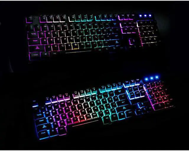 Alt view image 6 of 7 - RGB Wired Gaming Keyboard Rainbow Multiple Color LED Backlit Keyboard USB Mechanical Feeling Keyboard for Gamer amp Work