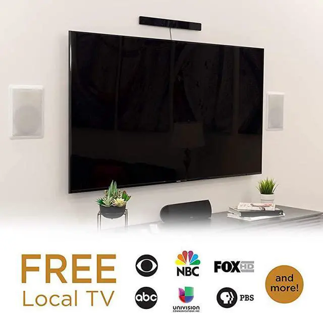 Alt view image 2 of 7 - Amplified TV Antenna Indoor Bar Design Long Range Supports 4K 1080P HD Digital VHF UHF Smart TV Indoor Antenna Amplifier Signal Booster Black 47331
