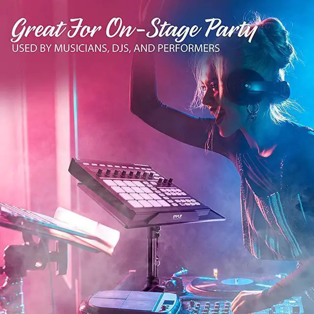 Alt view image 6 of 7 - Universal Laptop Projector Tripod Stand 2 Pcs Computer Book DJ Equipment Holder Mount Height Adjustable Up to 52 Inches w 20 x 16 Plate Size Perfect for Stage or Studio Use  PLPTS4X2