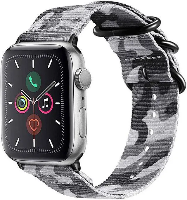 Main image of Band Compatible with Apple Watch 44mm 42mm, Lightweight Breathable Woven Nylon Sport Wrist Strap with Metal Buckle Compatible 44mm 42mm Apple Watch Series SE / 6/5/4/3/2/1