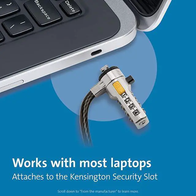 Alt view image 5 of 6 - Combination Ultra Cable Lock for Laptops and Other Devices K64675USSilver