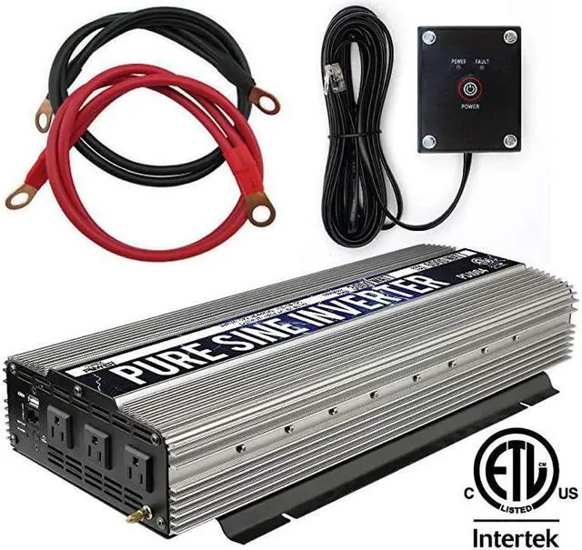 Main image of PS1004 3000W Continuous 6000W Surge Peak Power Pure Sine Wave Inverter with Starter Cables and 4 Output Sockets