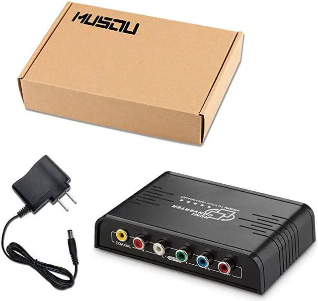 Alt view image 7 of 7 - HDMI to 1080P Component Video YPbPr Scaler Converter Adapter with Coaxial Audio Output + RL Audio Support Windows 10Black