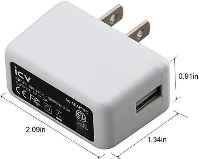 Alt view image 2 of 7 - USB Wall Charger 5V 2A 10W AC Power Adapter with US Plug for Phone Tablet and Other Related USB Powered Devices Small and Lightweight Designed for SafetyWhite