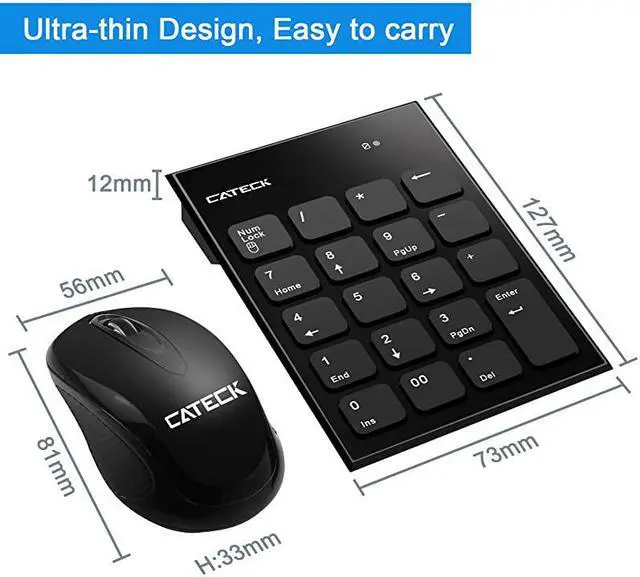Alt view image 6 of 7 - Numeric Keypad Mouse Combo  24G Wireless Mini USB Number Pad Keyboard and Mouse Combo with USB Receiver for Laptop Desktop PC Notebook Just One USB Receiver