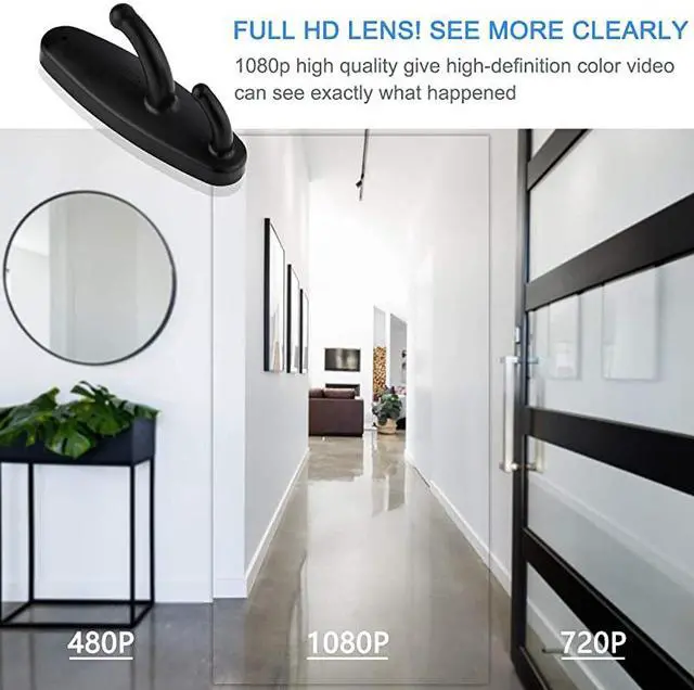Alt view image 4 of 7 - Clothes Hook Hidden Camera  HD 1080P Spy Camera Clothes Hook Camera Video Recorder Loop RecordingMotion Detector Wireless Security Nanny Cam